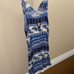 Bluenotes Blue and White Patterned Mini Dress